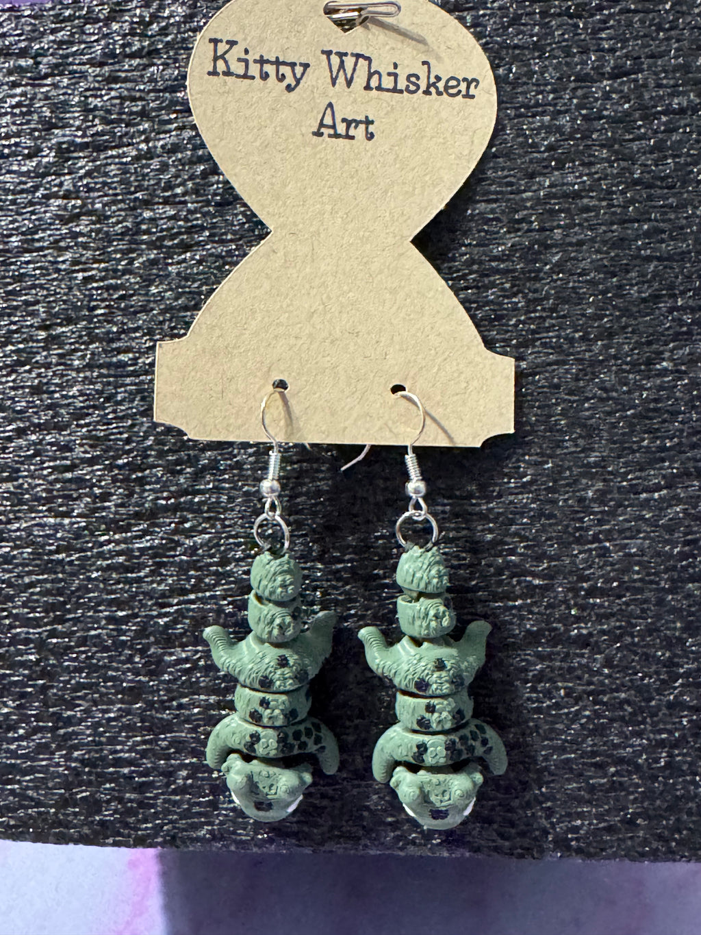 Lucky Dragon earrings - Kitty Whisker Art