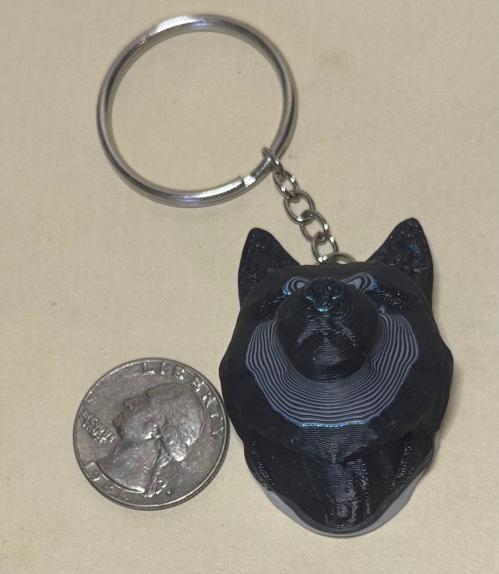Wolf Head Keychain Companion