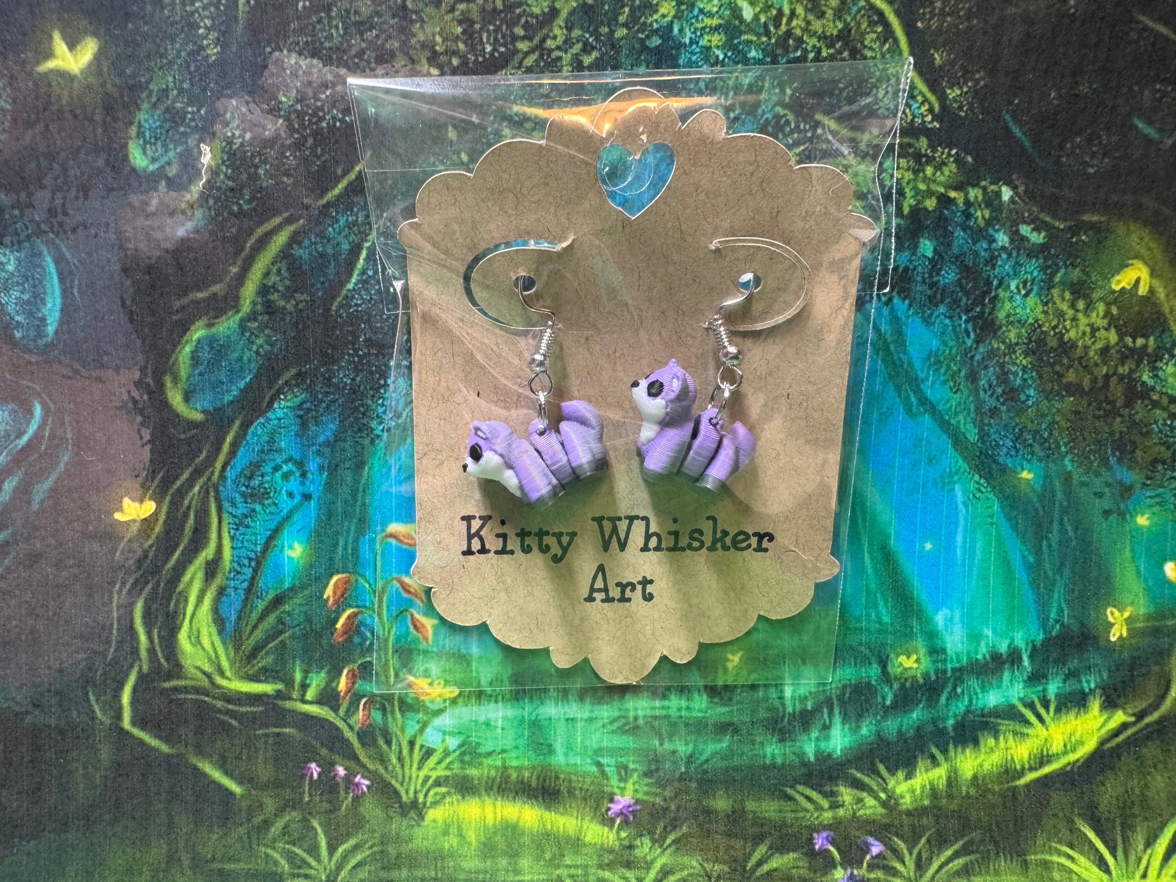 Wolf Earrings - Kitty Whisker Art