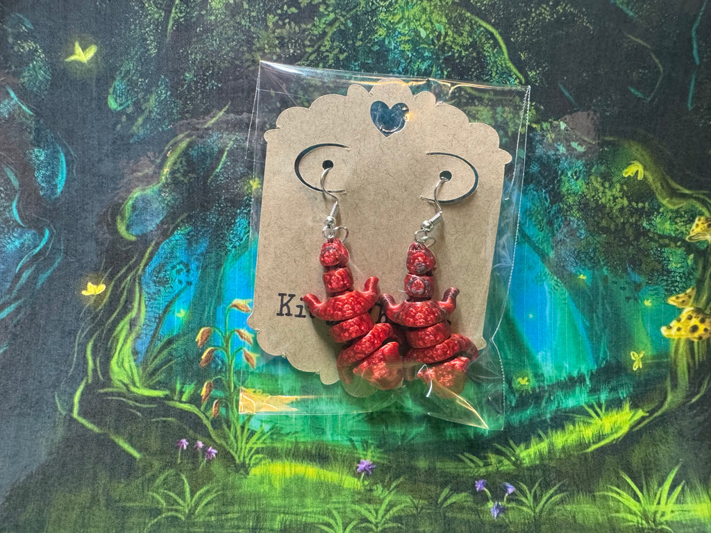 Lucky Dragon earrings - Kitty Whisker Art