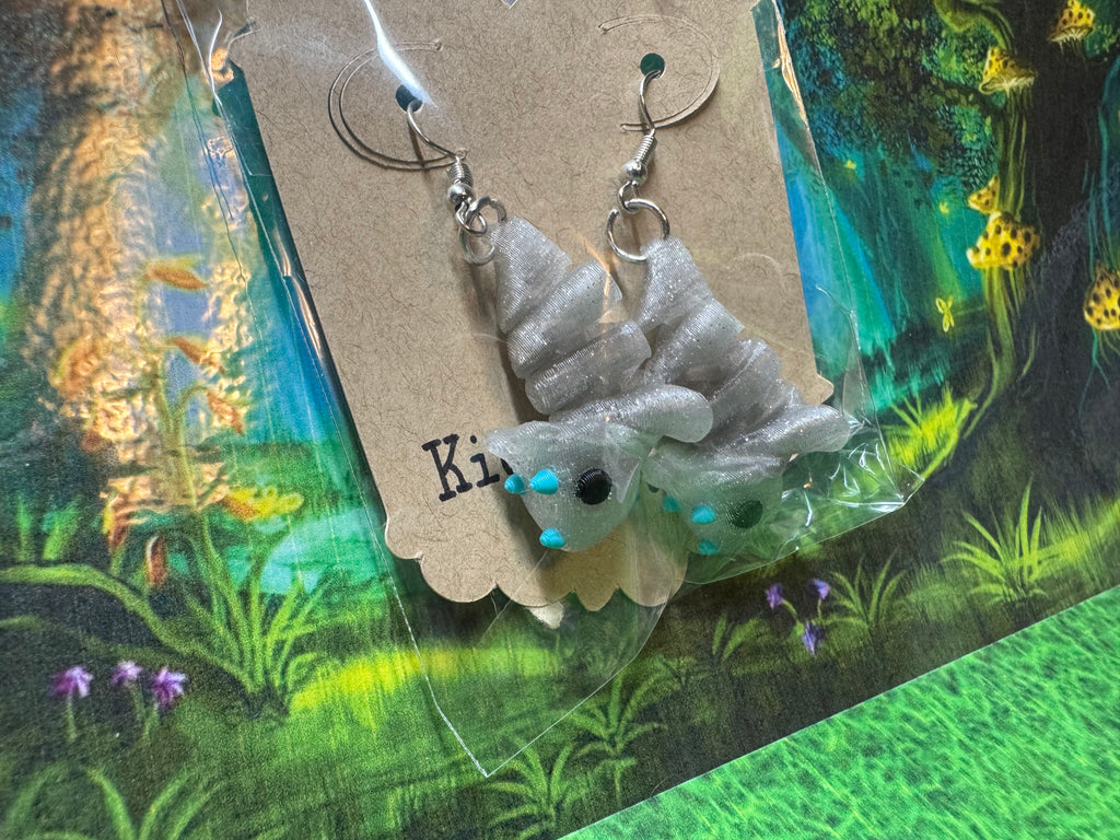 Triceratops Earrings - Kitty Whisker Art