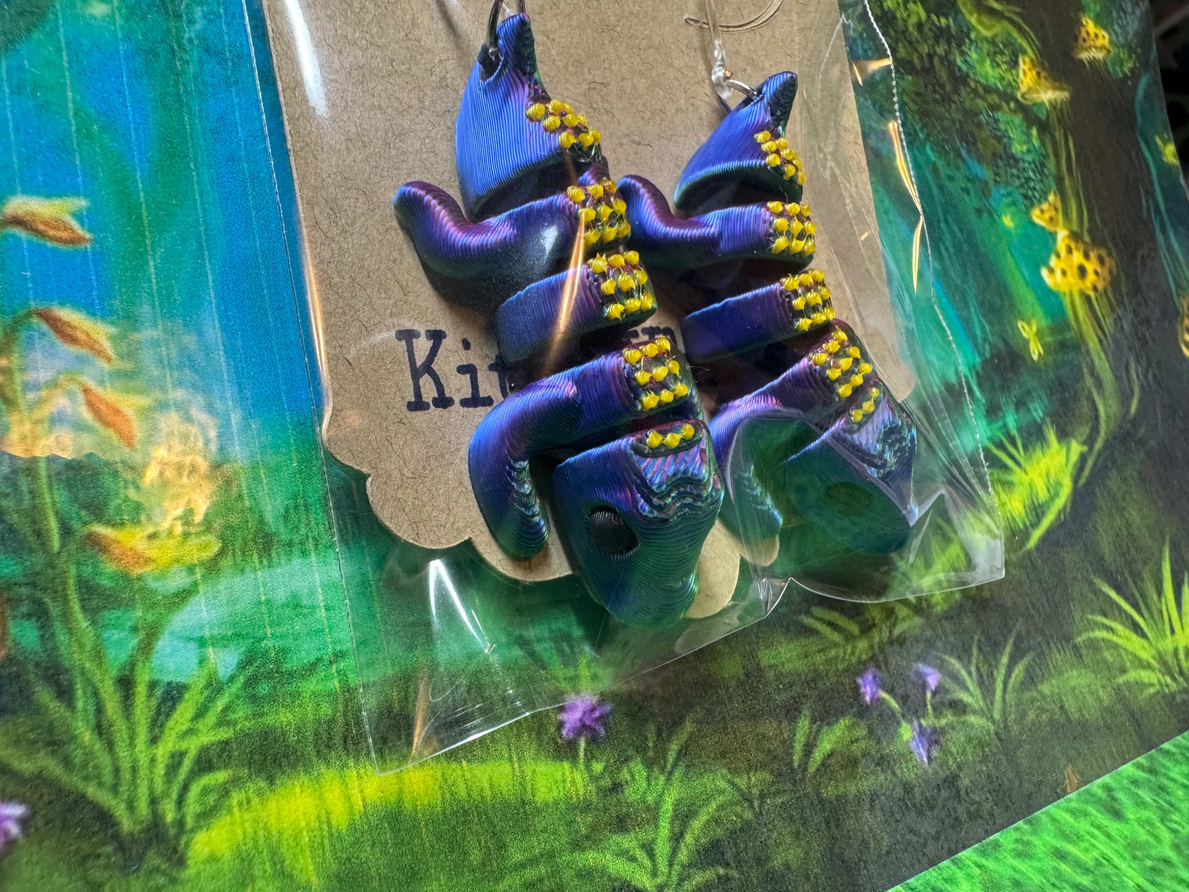 Crocodile Earrings - Kitty Whisker Art