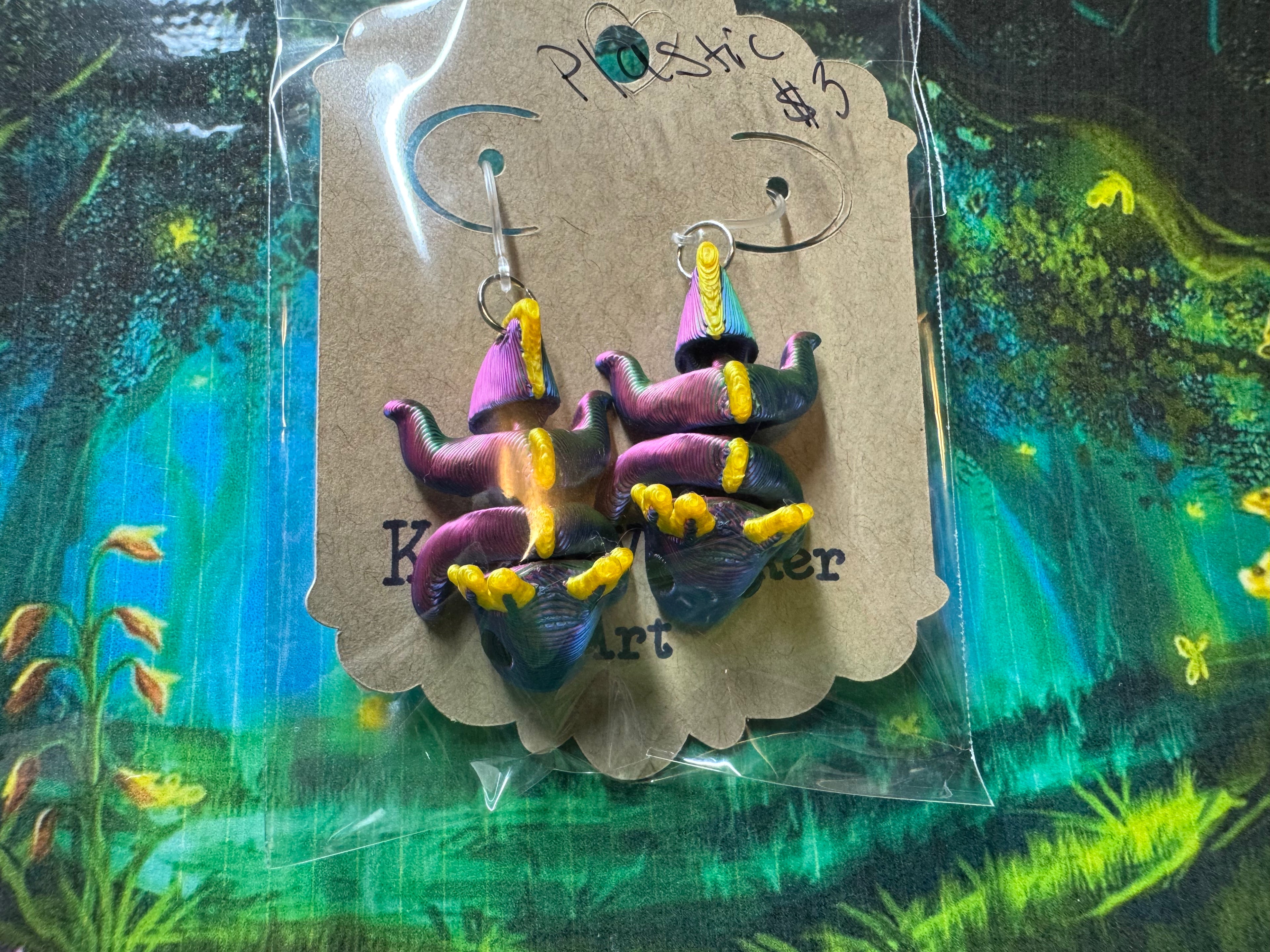 Axolotl Earrings - Kitty Whisker Art