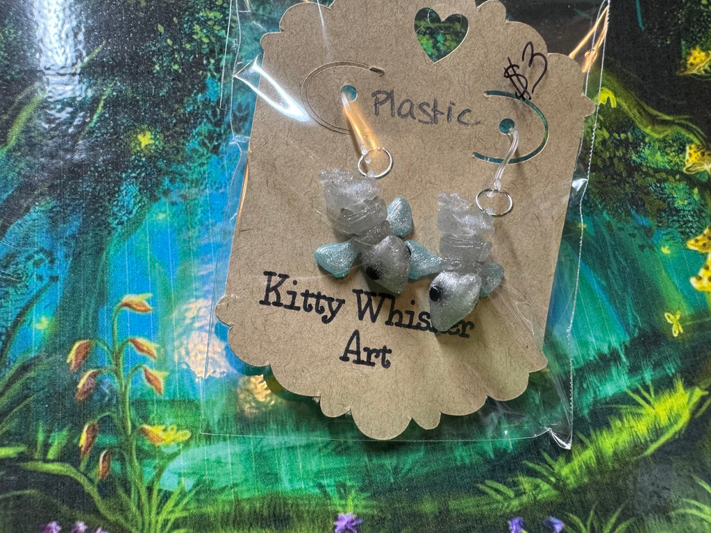 Pterodactyl Earrings - Kitty Whisker Art