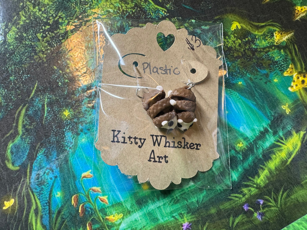 Hedgehog Earrings - Kitty Whisker Art