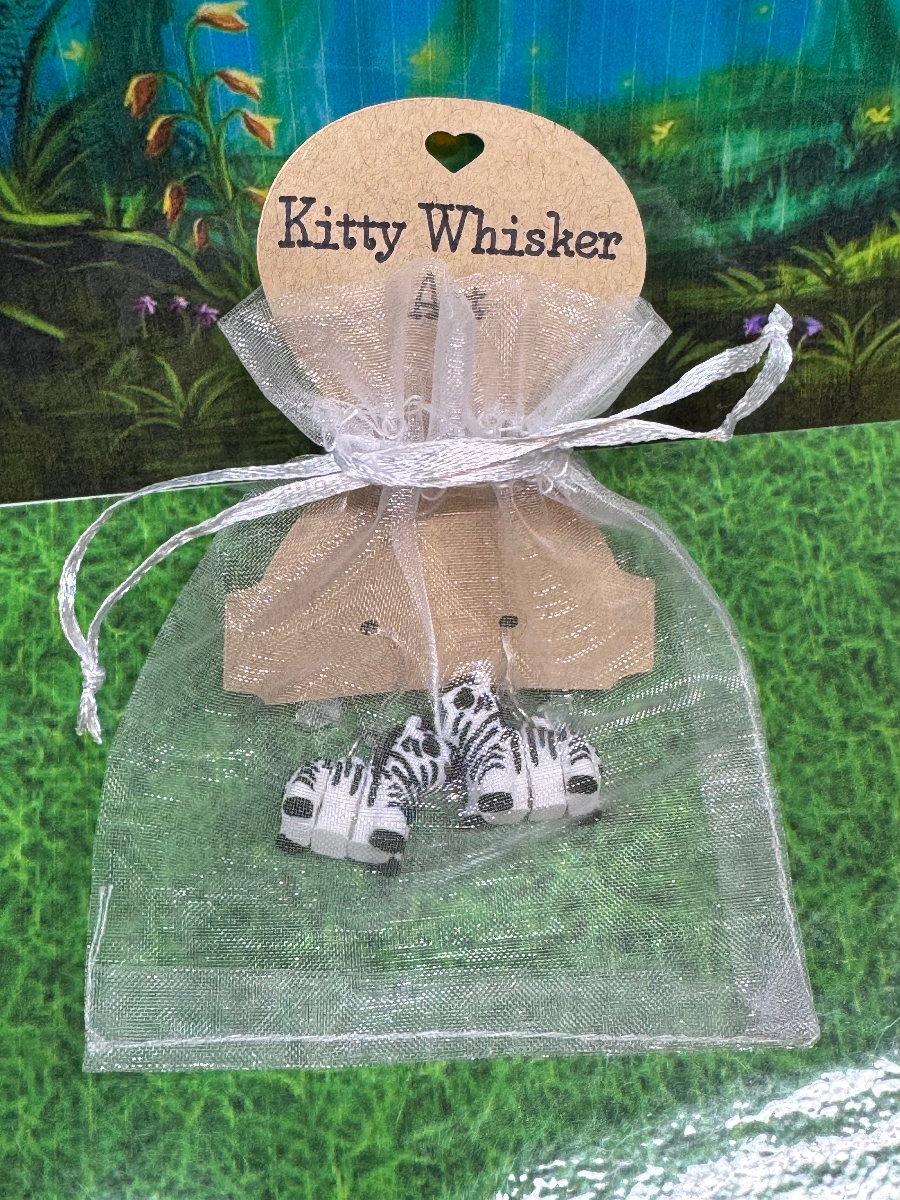 Zebra Earrings - Kitty Whisker Art